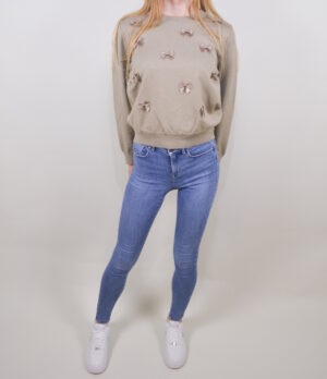 Trui Met Strikjes - Camel