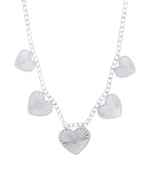 Laat je liefde schitteren met de Urban Love Ketting. Deze verfijnde gouden ketting is versierd met hartvormige bedels, elk met een elegant stralenpatroon dat een gevoel van warmte en luxe uitstraalt. De stevige schakels zorgen voor een eigentijdse touch, terwijl de harten een romantisch statement maken. Perfect voor een speciale gelegenheid of om elke dag met stijl te dragen. Een tijdloos symbool van liefde en elegantie!
