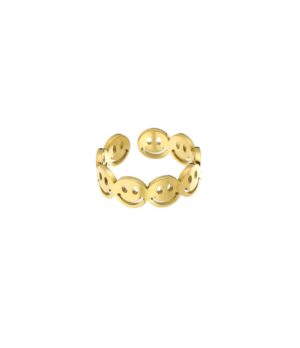 De Smiley Ring is een vrolijke en speelse toevoeging aan je sieradencollectie. Met het iconische smiley-design straalt deze ring positiviteit en een feel-good vibe uit. Het minimalistische maar opvallende ontwerp maakt het een perfect accessoire om je outfit een speels accent te geven